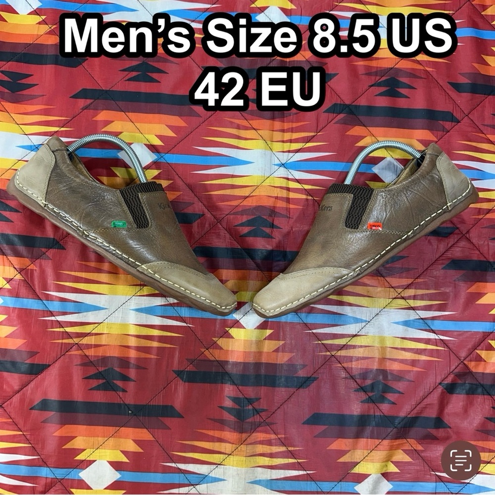 Kickers 9519 Brown Slip On Leather Casual Shoes Men’s Size 8.5 US 42 EU